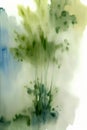 A Painting Of A Bunch Of Green Plants. Generative AI