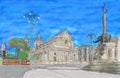 Painting of Catania's main square