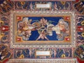 Painting on the ceiling, angels, gods and goddesses.