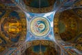 Painting ceiling of Church of the Savior on Spilled Blood in Saint Petersburg, Russia.