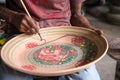 Painting ceramic pottery