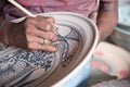 Painting ceramic pottery