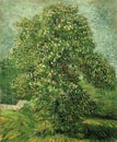 painting of the chestnut tree in bloom by the painter vincent van gogh