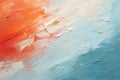 Painting close-up texture background with blue, red, orange, yellow and white colors, Oil paint texture with brush and palette Royalty Free Stock Photo