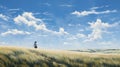 Expansive Midwest Grassland With Anime Art Style