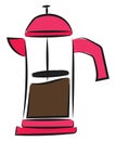 Painting of a coffee maker vector or color illustration