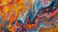 A painting of a colorful abstract pattern created using a neural interface showcasing the fusion of human creativity and