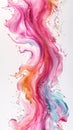 A painting of a colorful liquid flowing in the air, AI