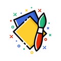 Painting colourful vector illustration. Kids preschool activity icon. Royalty Free Stock Photo