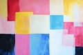 Painting composed of various squares rectilinear on a white background Royalty Free Stock Photo
