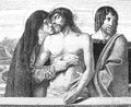 The painting of Dead Christ, the Virgin and Saint John by Bellinni in the old book La Peinture Italienne, by G. Lafenestre, 1885,