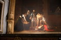 The painting depicting The Beheading of Saint John the Baptist by Caravaggio Royalty Free Stock Photo