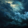 Night Sky Painting With Clouds Royalty Free Stock Photo