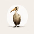 Zen Minimalism: Pelican Illustration With Caricature-like Touch