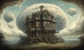 Surreal world Mysterious House Royalty Free Stock Photo