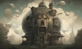 Surreal world Mysterious House Royalty Free Stock Photo