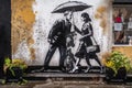 Umbrella Street Art Couple