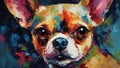 Painting of a dog colorful art - Generative AI