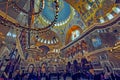 The painting on the dome of the Naval Cathedral of Saint Nicholas in Kronstadt, near Saint-Petersburg, Russia Royalty Free Stock Photo