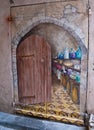 The painting on the door