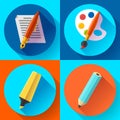 Painting and Drawing Icons set Royalty Free Stock Photo