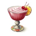a daiquiri cocktail with a cherry on top Royalty Free Stock Photo