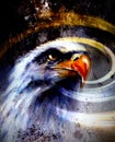 Painting eagle on an abstract background, USA Symbols Freedom