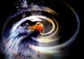 Painting eagle and feathers on an abstract background , USA Symbolpainting eagle on an abstract background, USA Symbols Freedom