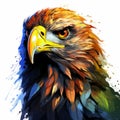 a painting of an eagles head on a white background