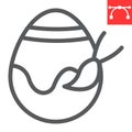 Painting easter egg line icon, Happy Easter and holiday, easter egg decoration vector icon, vector graphics, editable Royalty Free Stock Photo