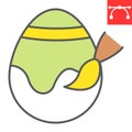Painting easter egg line icon, Happy Easter and holiday, easter egg decoration vector icon, vector graphics, editable Royalty Free Stock Photo