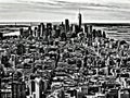 Painting effect B&W monochrome architecture skyscrapers manhattan new york city USA