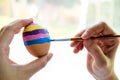 Painting egg on Easter day