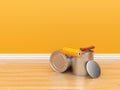 Painting of an empty orange wall Royalty Free Stock Photo