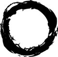 Painting Enso Zen Symbol. Hand Painted Brush