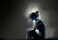 Illustration of Sad Woman Suffering Mental Anguish â Therapy Concept â Generative AI