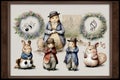 A Painting Of A Family Of Rabbits. Generative AI