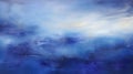 Indigo Dreamscapes: Oud Bruin Abstract Landscape In Atmospheric Blues
