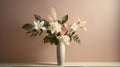 Modern Minimalistic Tropical Flower Arrangement Painting Royalty Free Stock Photo