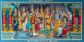 Painting features Murugan wedding with Puja, Kadirampura, Karnataka, India Royalty Free Stock Photo