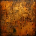 Bronze Rust: An Industrial Tonalist Painting With Intricate Circles Royalty Free Stock Photo