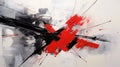 Abstract Expressionism Art: Black And Red Painted Masterpiece