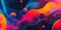 Colorful Abstract Painting With Bubbles