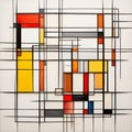 Modern Abstract Painting With Red, Yellow, White And Blue Squares Royalty Free Stock Photo