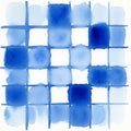 Painting featuring a grid pattern of blue squares and rectangles Royalty Free Stock Photo