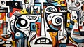 Colorful Psychotic Cubism: Urban Emotions In Large Canvas Paintings