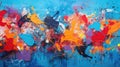 Colorful Painting With Splattered Paint Royalty Free Stock Photo