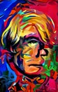 Painting of fenomenous painter Andy Warhol Royalty Free Stock Photo