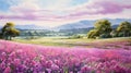 Provence Morning: A Spectacular Photo-realistic Landscape Of Pink Flowers