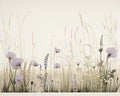 a painting of a field of wildflowers